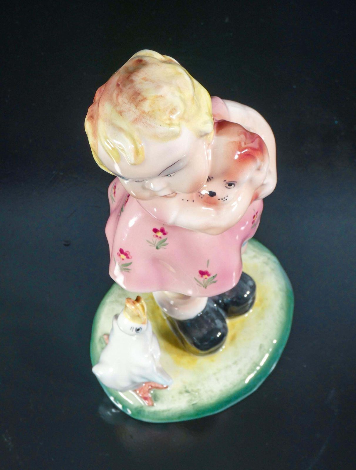 photo for sale Porcelain Sculpture "Little Girl With Goose," Tarcisio Tosin For La Freccia. 1930s