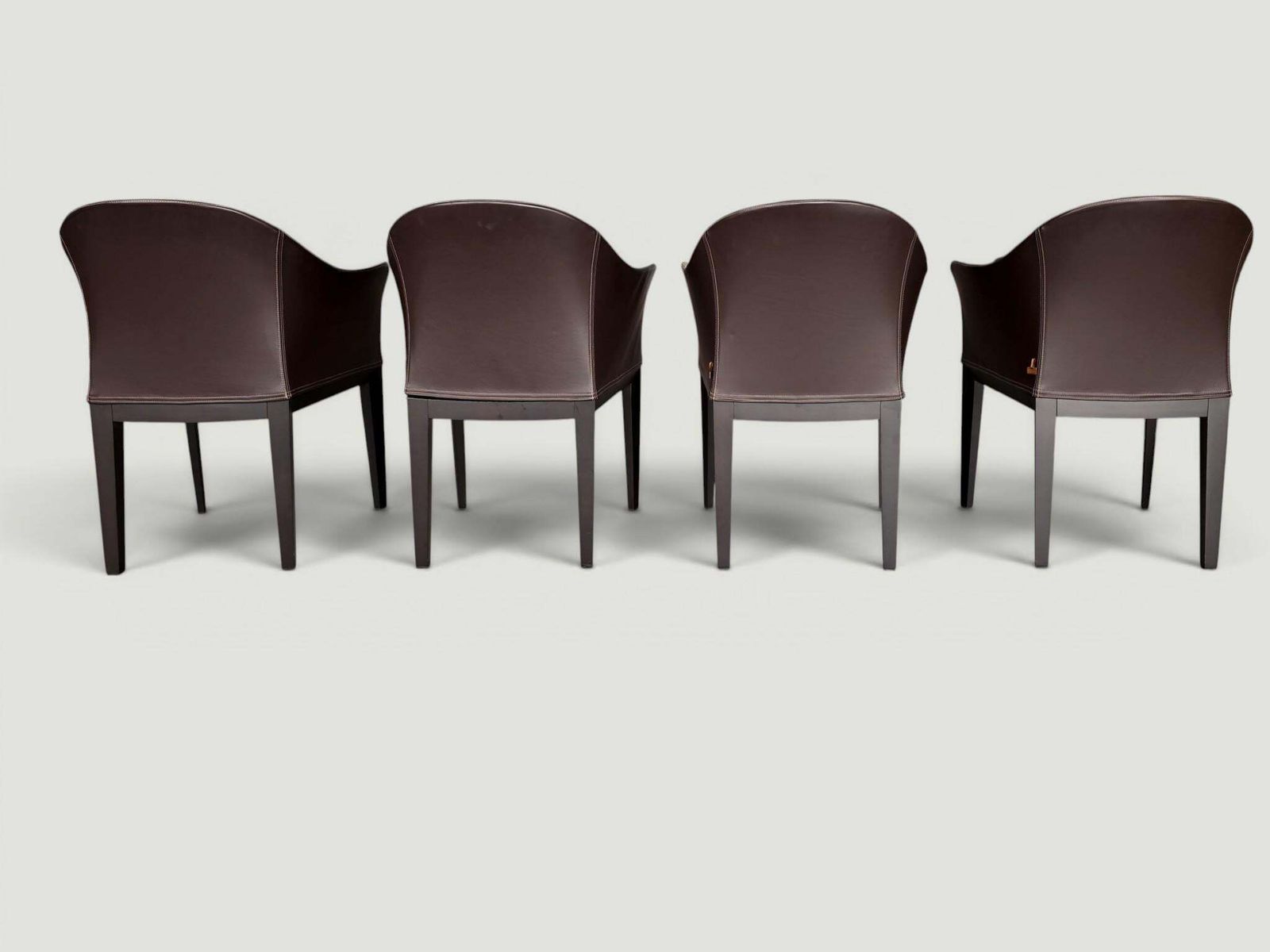 Set Of 4 Giorgetti “Normal” Armchair By Massimo Scolari, Leather & Fabric, Italy photo furniture