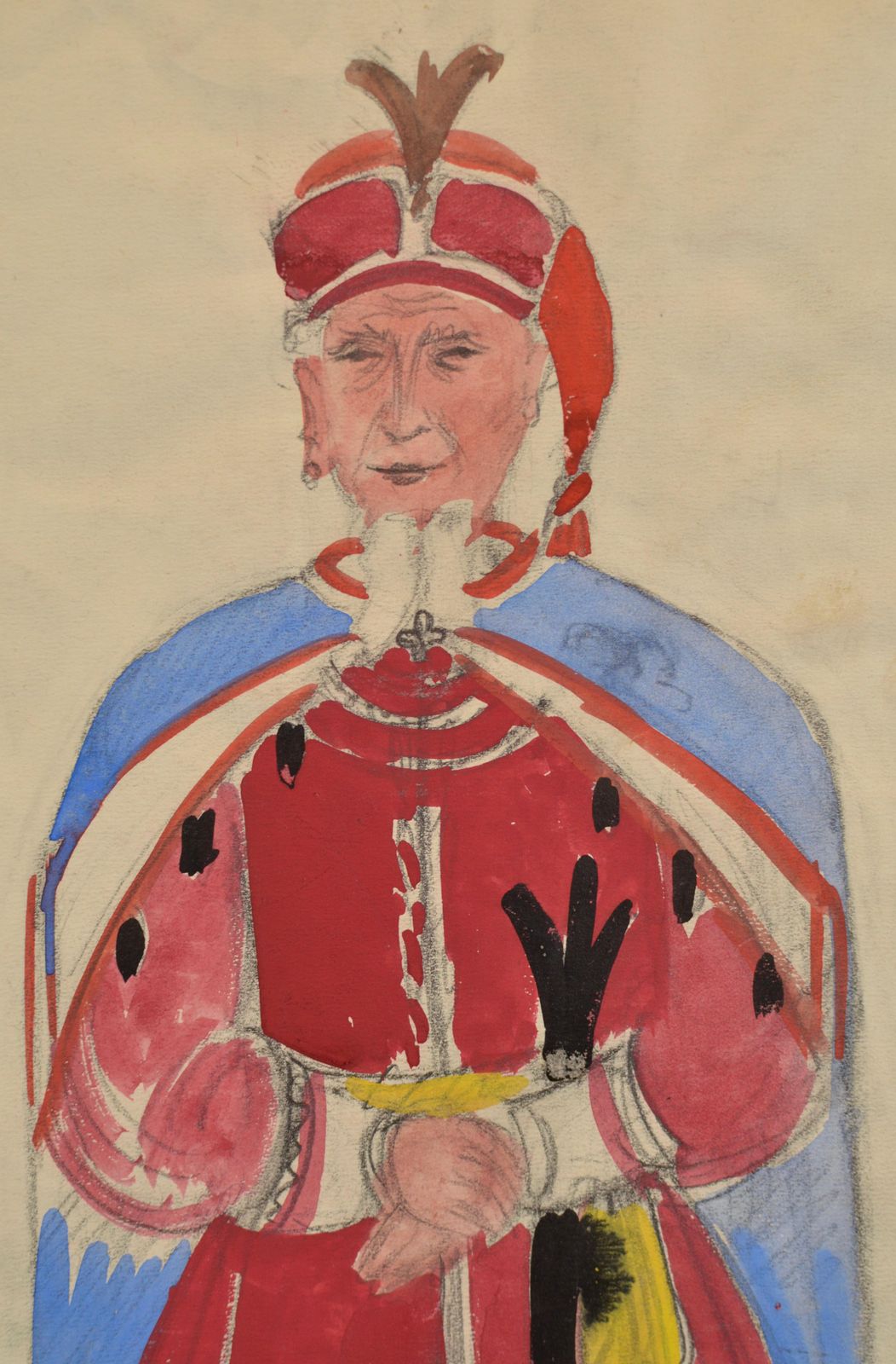 Romans Sutacostume Sketch For Tchaikovsky Opera Mazepa. Watercolor, 69x50 Cm. Unsigned1929 photo Art