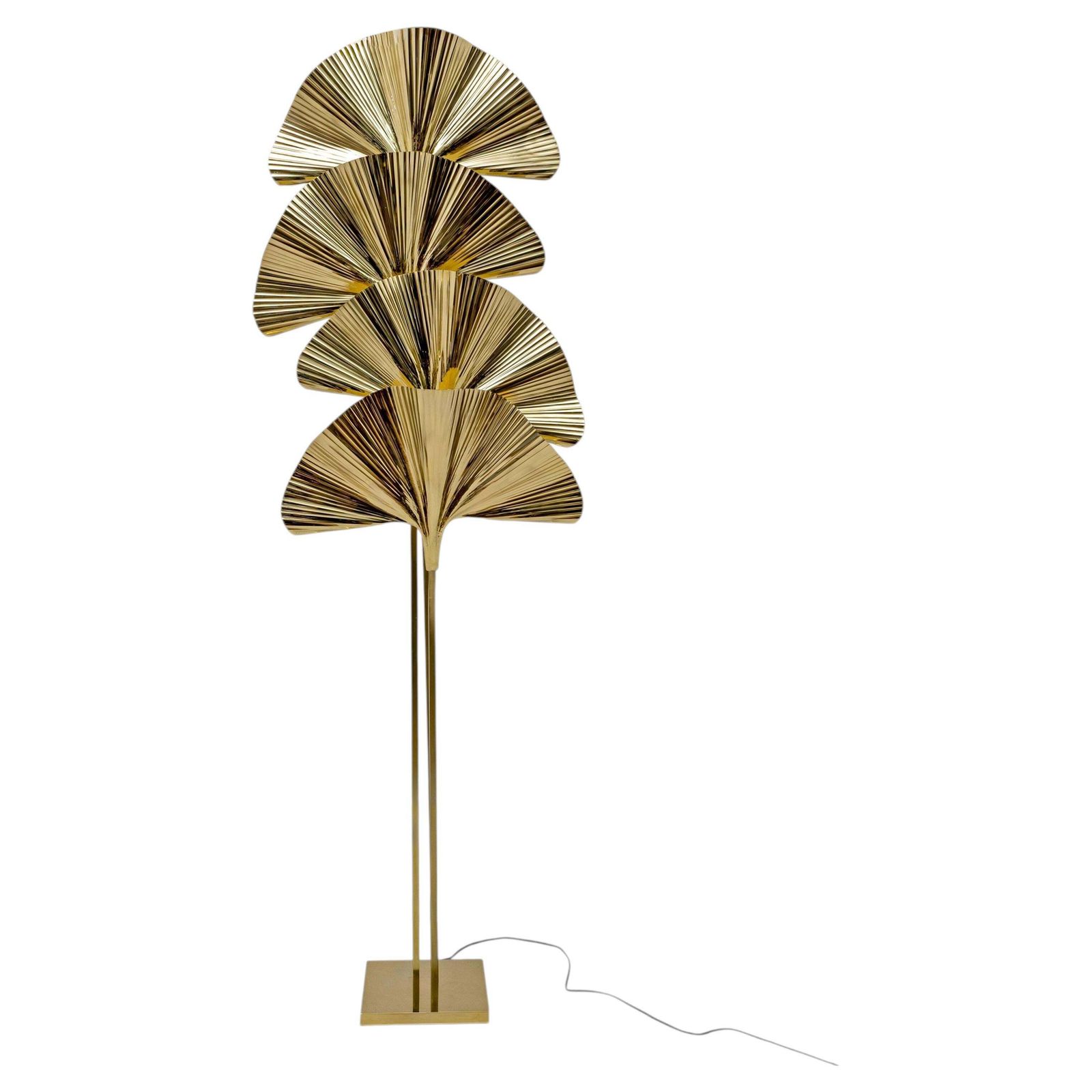 Italian Brass Floor Lamp "Ginkgo"   Barbi Style Lighting