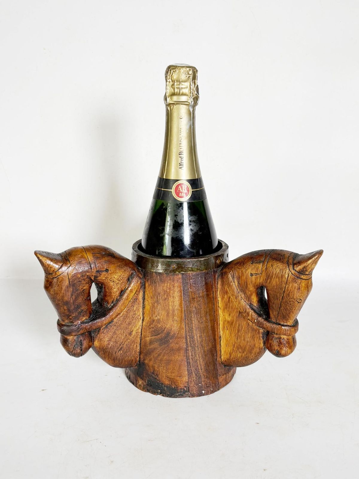 Wooden Pen Holder With Horse Heads, France, 1960 photo for sale