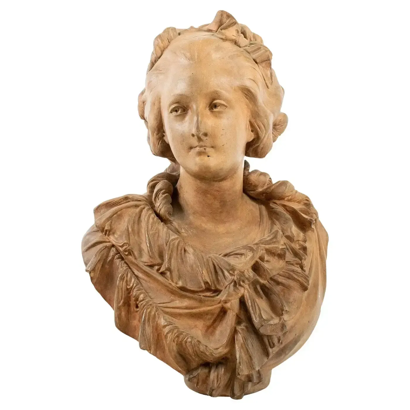 Albert Ernest Carrier Belleuse (1824 – 1887) Terracotta Bust Of A Young Woman