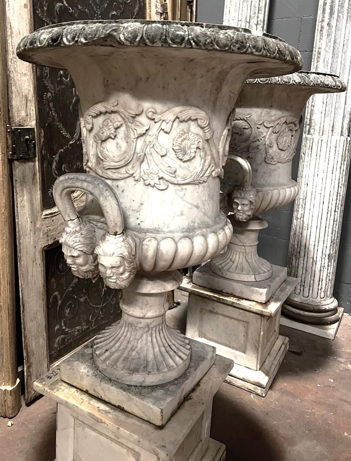 Pair Of Vases In Carrara Marble, Italy photo buy