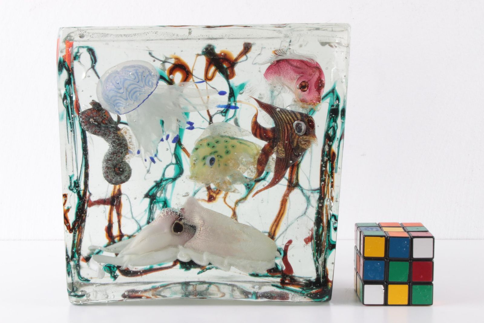 photo vintage Murano Glass Aquarium Sculpture By Alfredo Barbini, Italy, 1960s