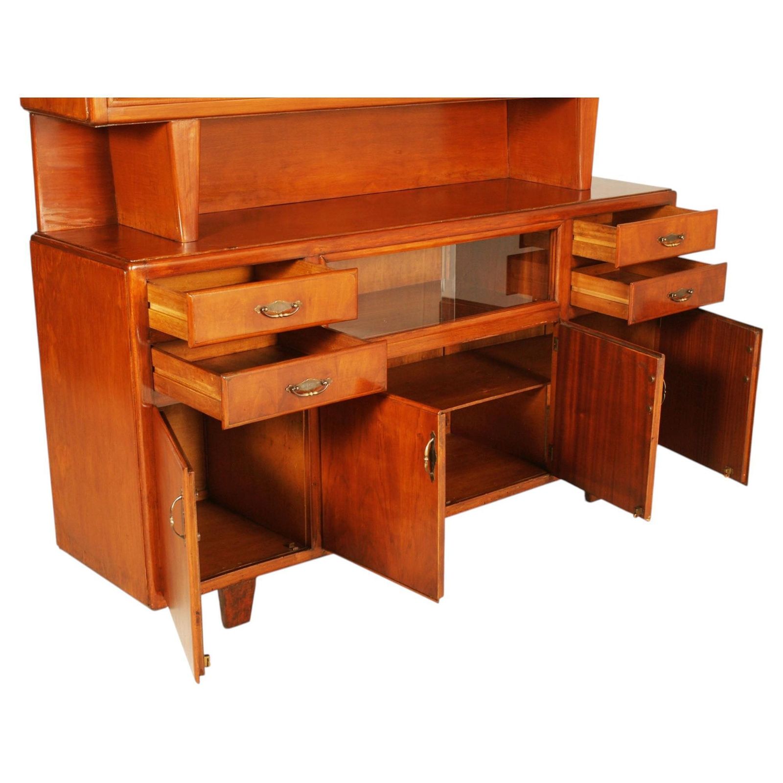 Italian Rationalist Sideboard With Display Cabinet, By Meroni & Fossati, Lissone photo vintage