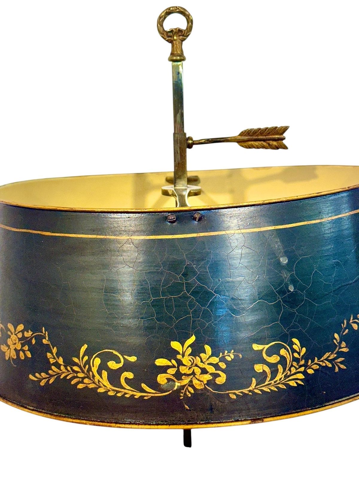 Lighting 19th Century French Gilt Bronze Bouillotte Lamp With Tole Shade photo