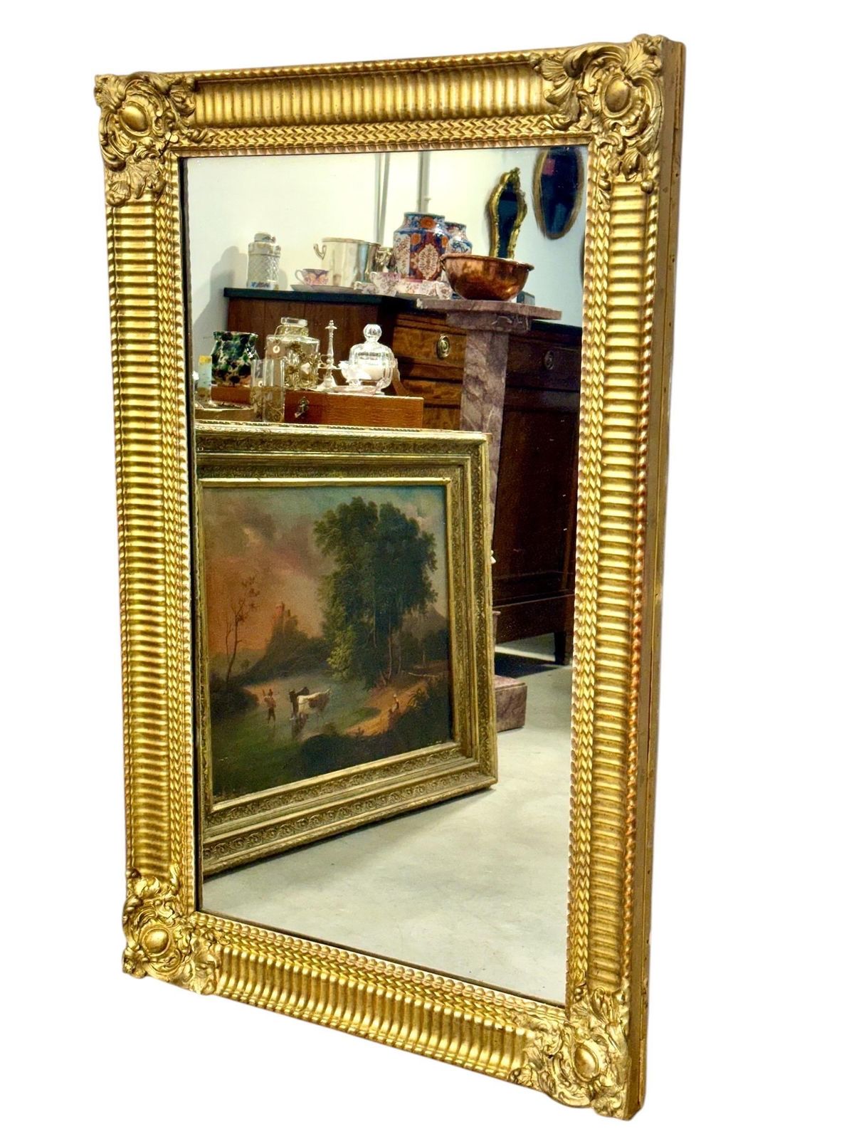 19th Century French Rectangular Giltwood Louis Philippe Mirror photo furniture