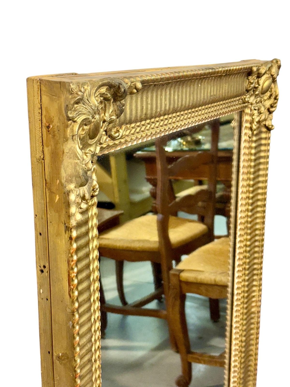 19th Century French Rectangular Giltwood Louis Philippe Mirror photo vinterior