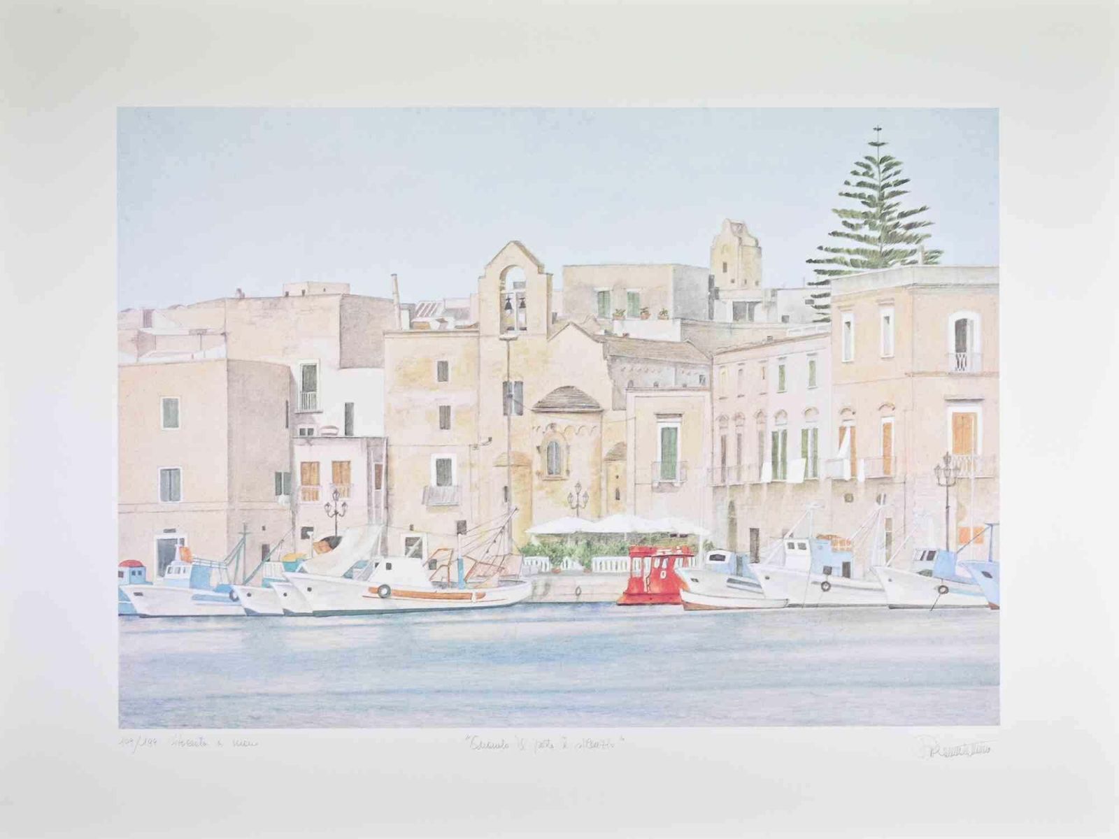 Rosanna Cattaneowhen The Port Is Silent   Lithograph By Rosanna Cattaneo   1990s1990s