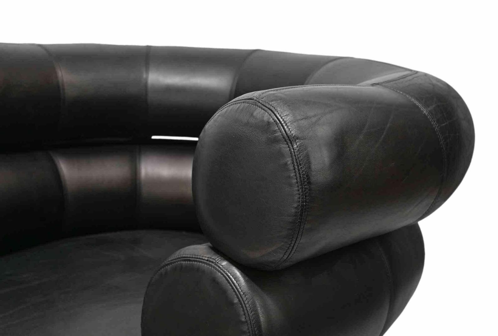 Bibendum Black Leather Chair By Eileen Gray, 1980s photo 3356.0