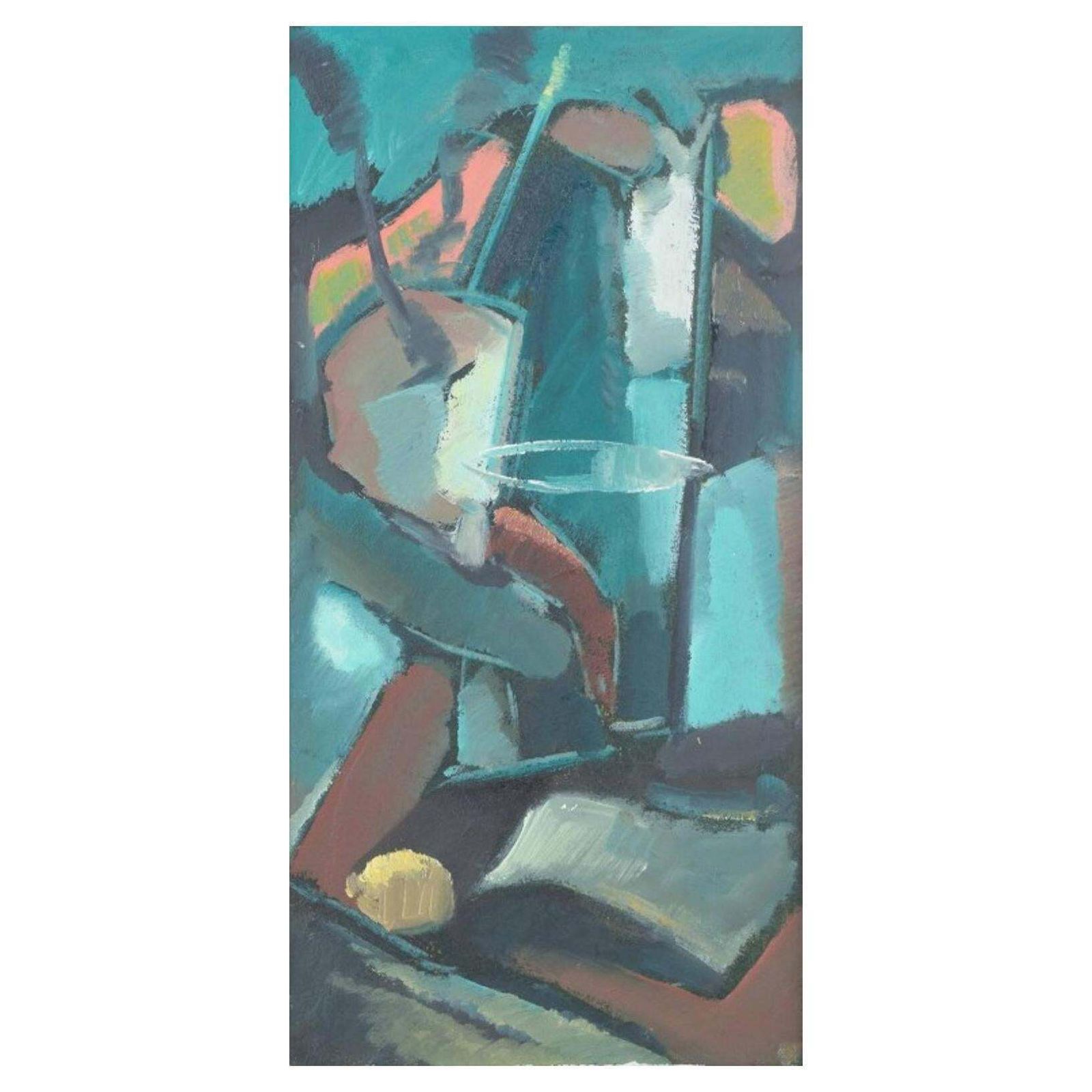 Artiste scandinave. Composition abstraite. Huile sur panneau. Vers 1960