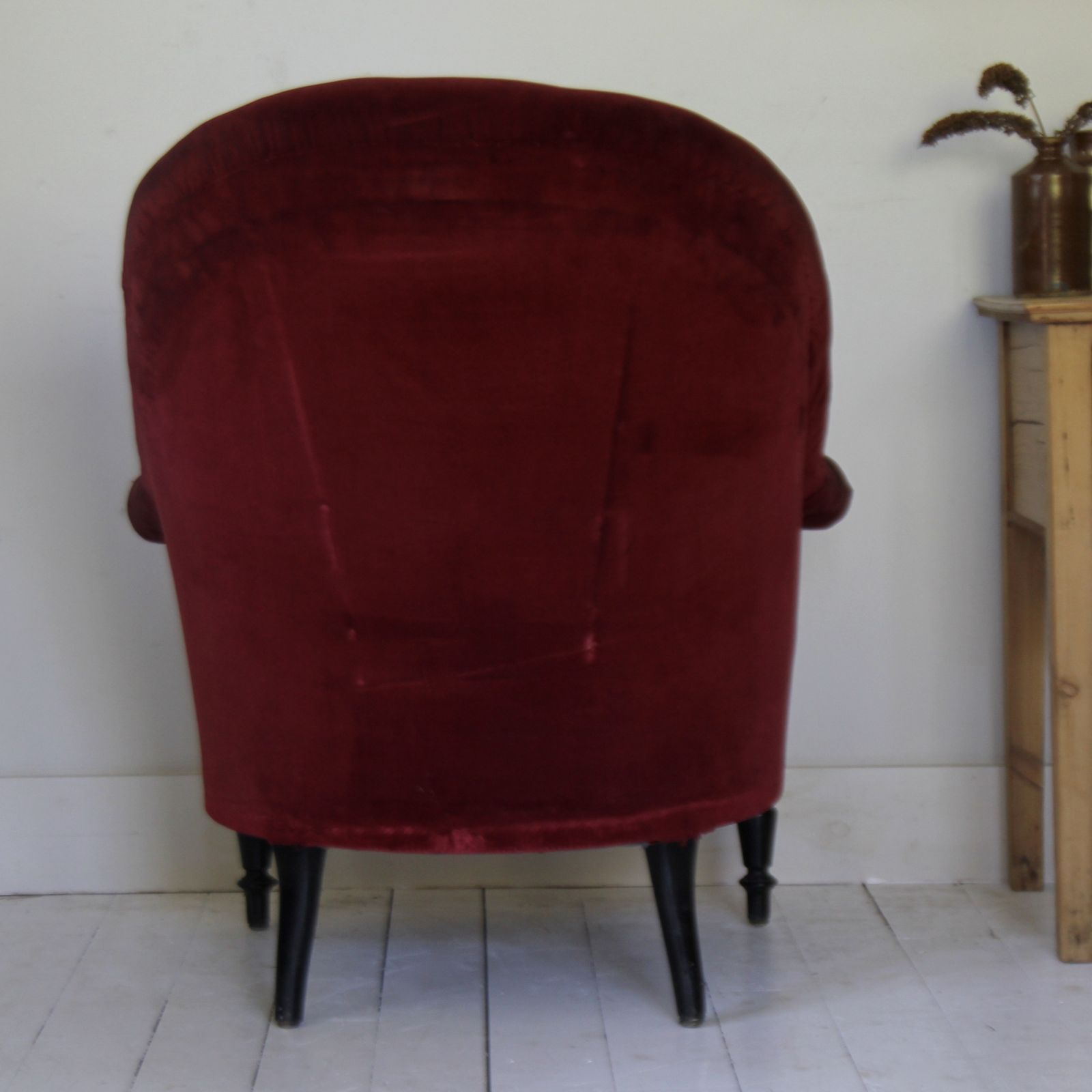 418.0 19th Century Antique French Armchair In Red Velvet Upholstery photo