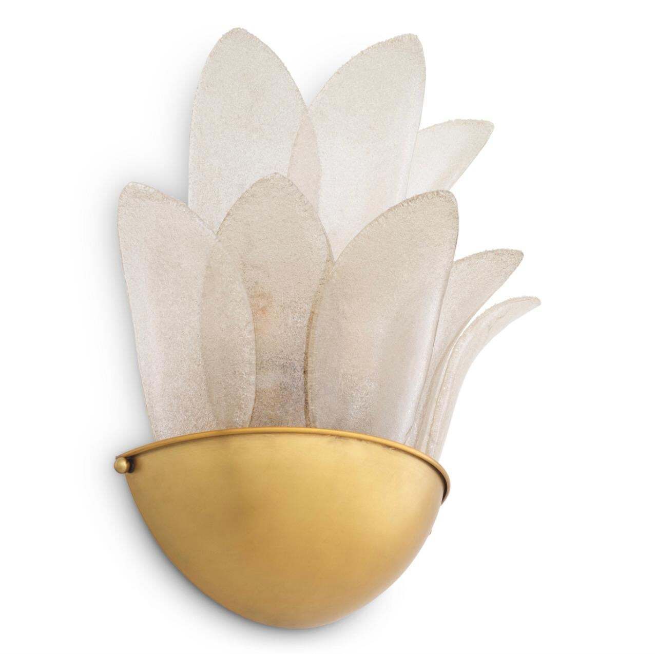 Pair Of Wall Lamps Antique Brass And Light Smoke Glass photo vinterior