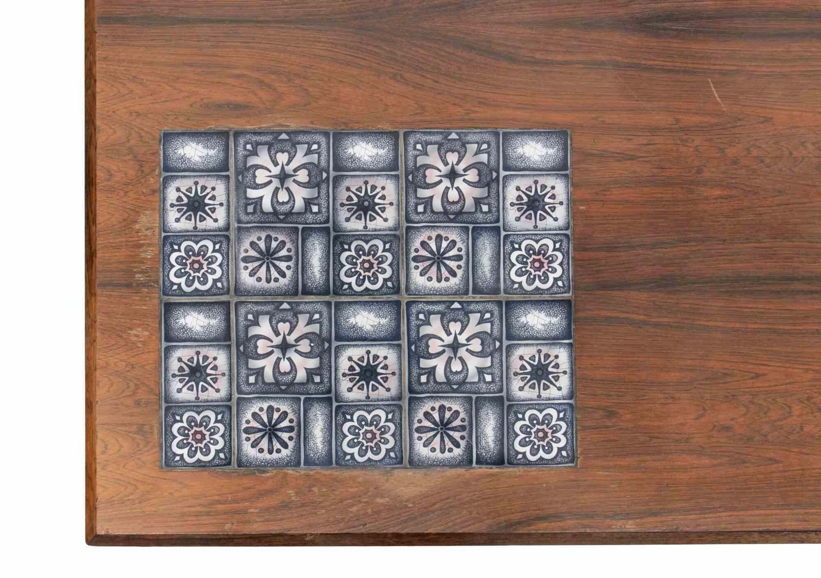 Vintage Rosewood And Ceramic Table By Johannes Andersen For C.F.C.S.   1960s photo for sale