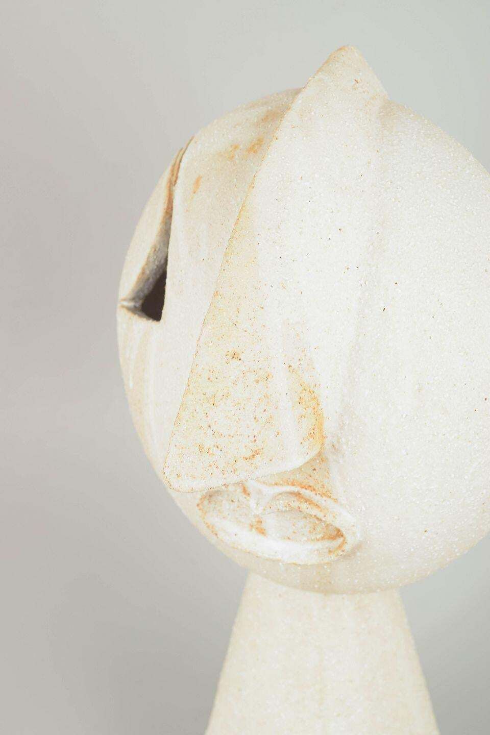 Christina Muff, Contemporary Danish Ceramic Artist. Cubist Stoneware Bust, 2025 photo furniture