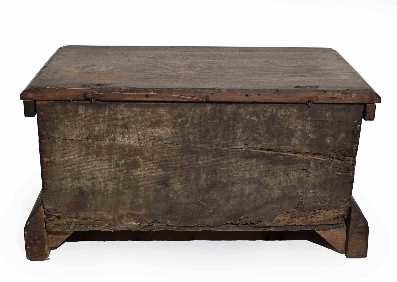 Rustic Carved Wooden Chest, Early 19th Century photo Furniture