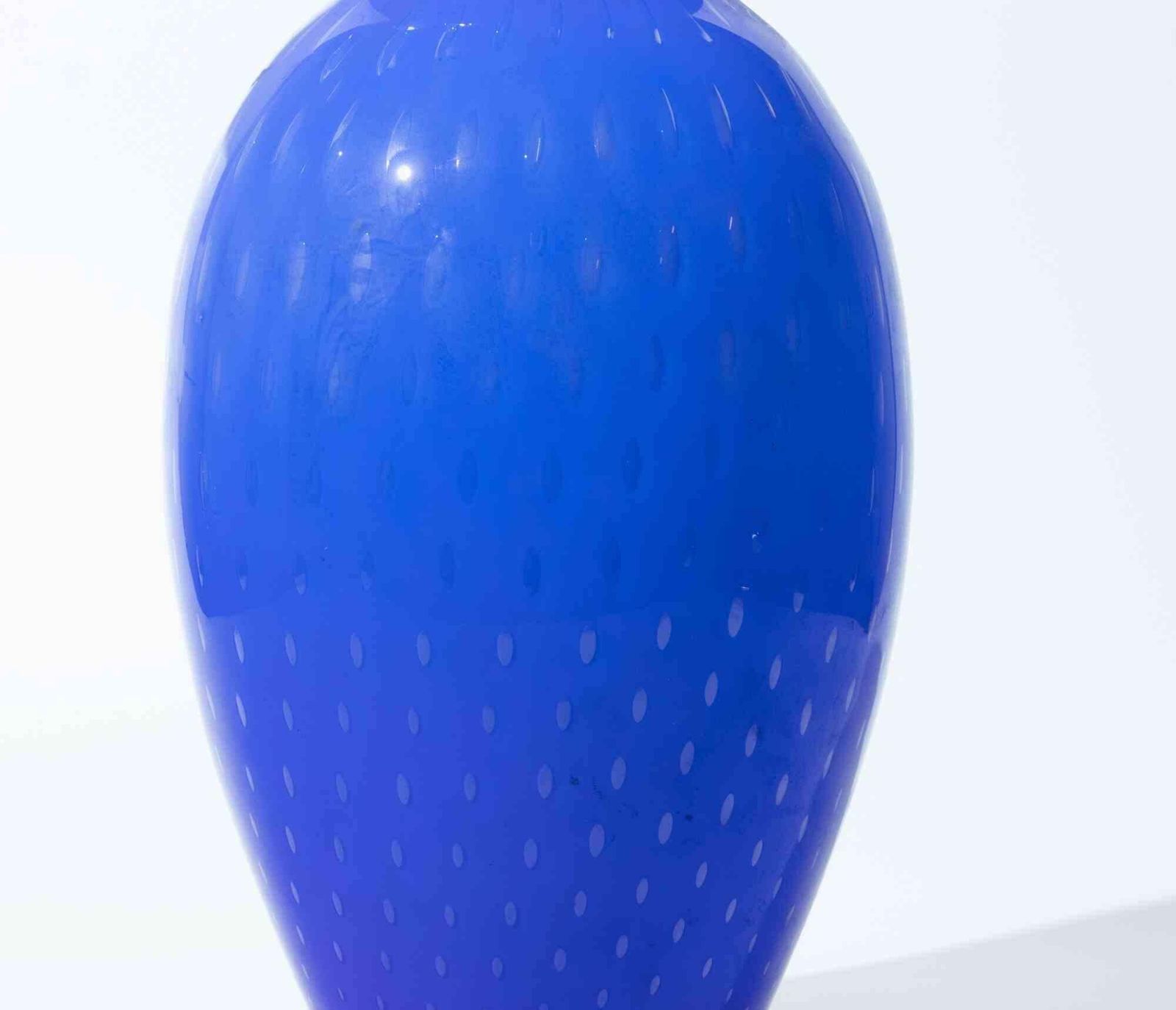 Murano Blue Art Glass Vase With Polka Dot Pattern, 1970s photo furniture