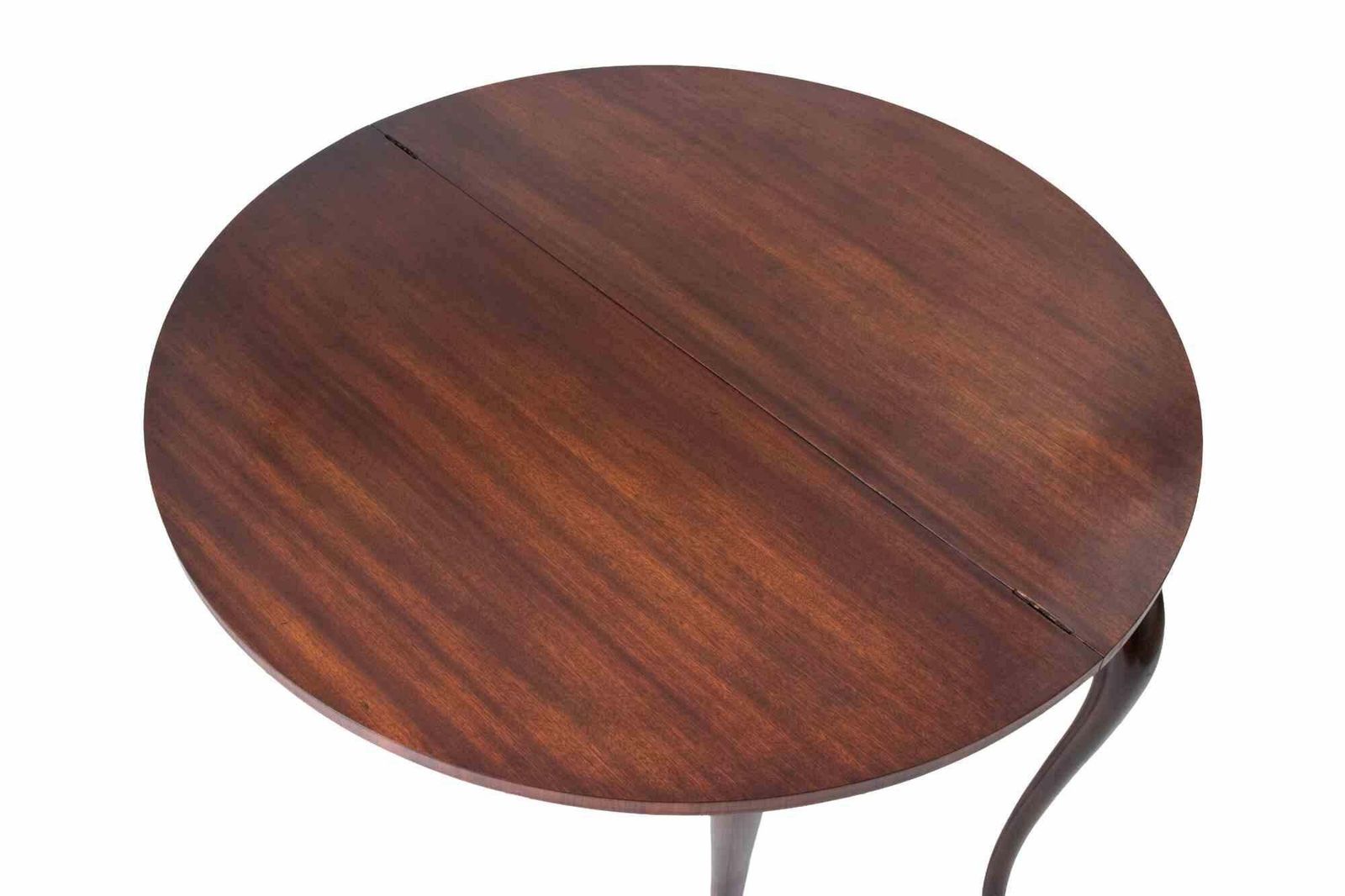 Vintage Walnut George III Style Demi Lune Folding Game Table  England 1950s photo vinterior