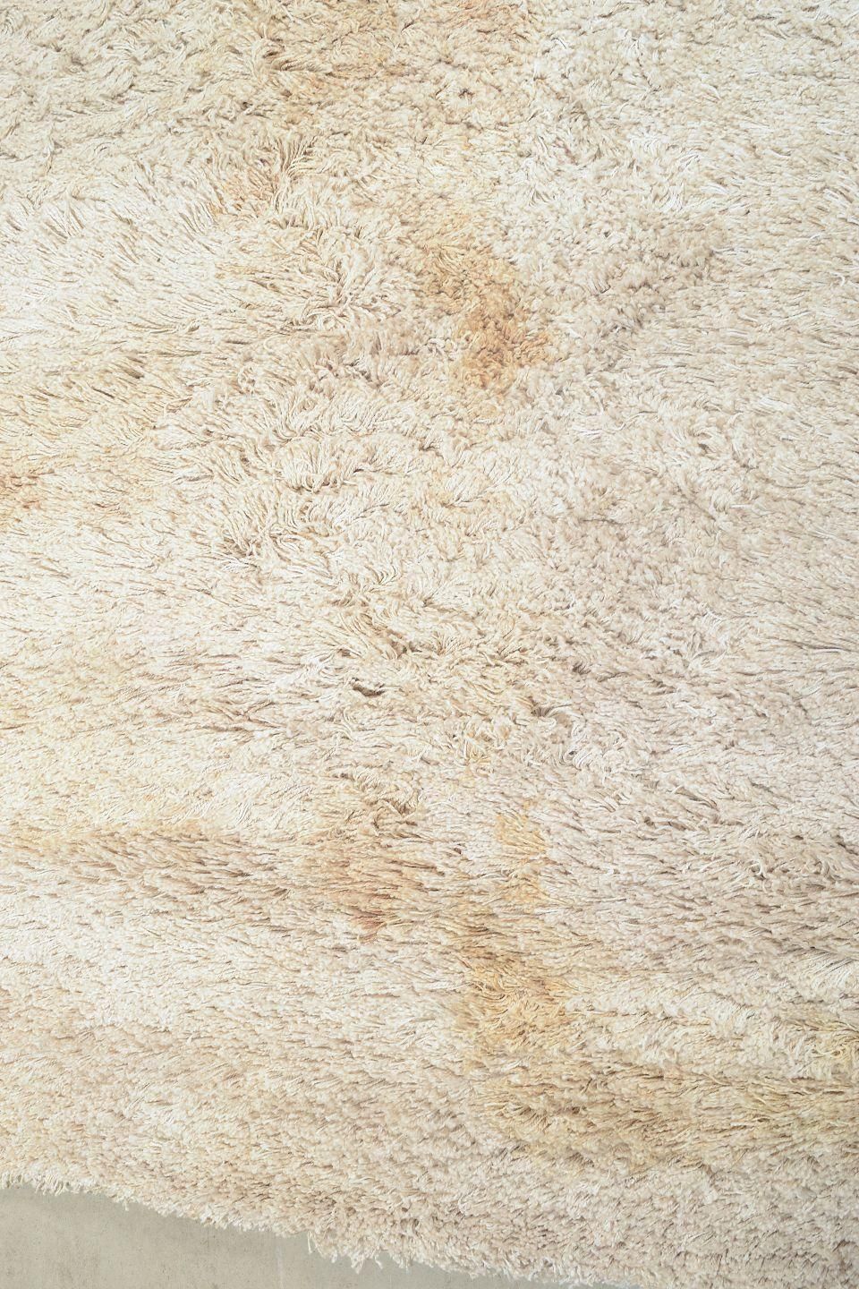 Grand tapis Rya en laine claire, designer scandinave, années 1960/70. photo for sale