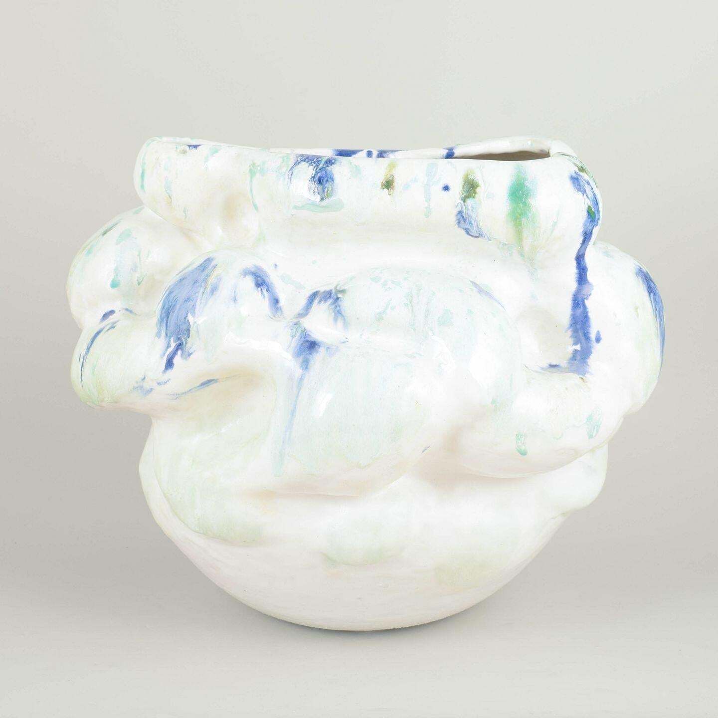Christina Muff, Contemporary Danish Ceramic Artist. Large Round Stoneware Vessel photo for sale