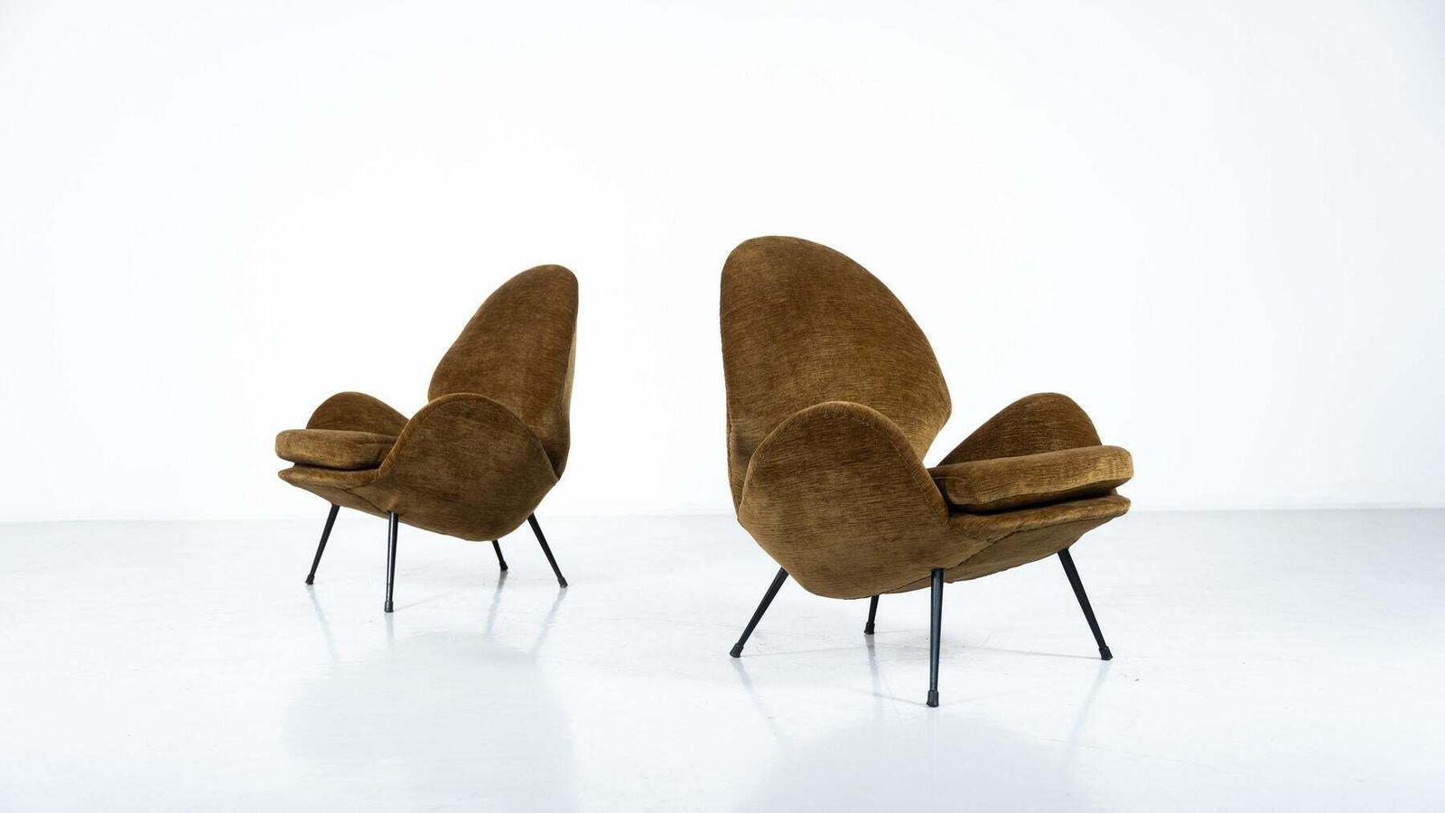 Pair Of Armchairs, Italy, 1950s   New Velvet Upholstey photo furniture