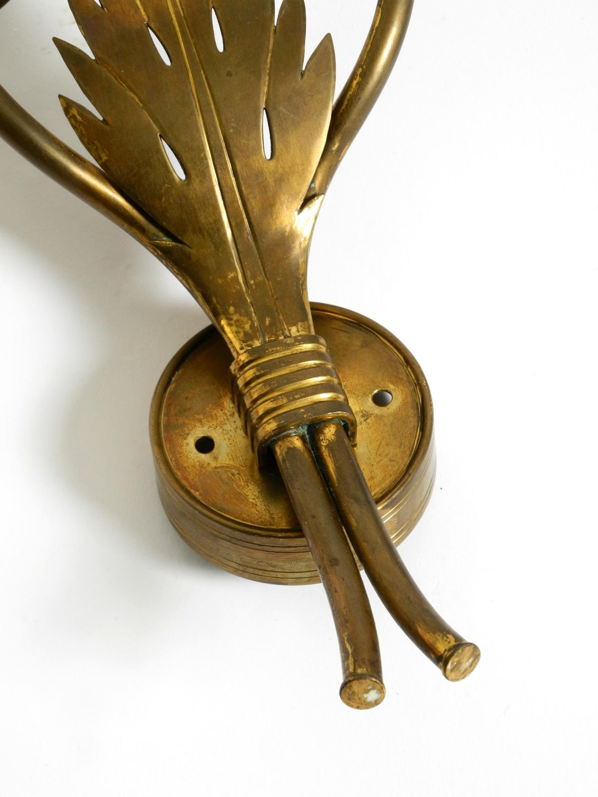 photo for sale A Pair Of Rare, Mid Century Modern Brass Wall Lamps By Vereinigte Werkstätten