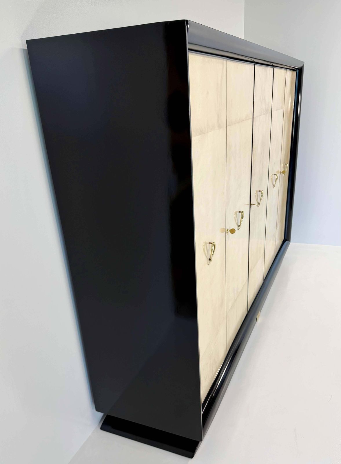Italian Art Deco Wardrobe Attr. To Osvaldo Borsani In Parchment, 1940s photo buy