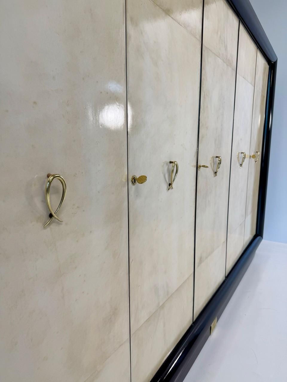 photo for sale Italian Art Deco Wardrobe Attr. To Osvaldo Borsani In Parchment, 1940s