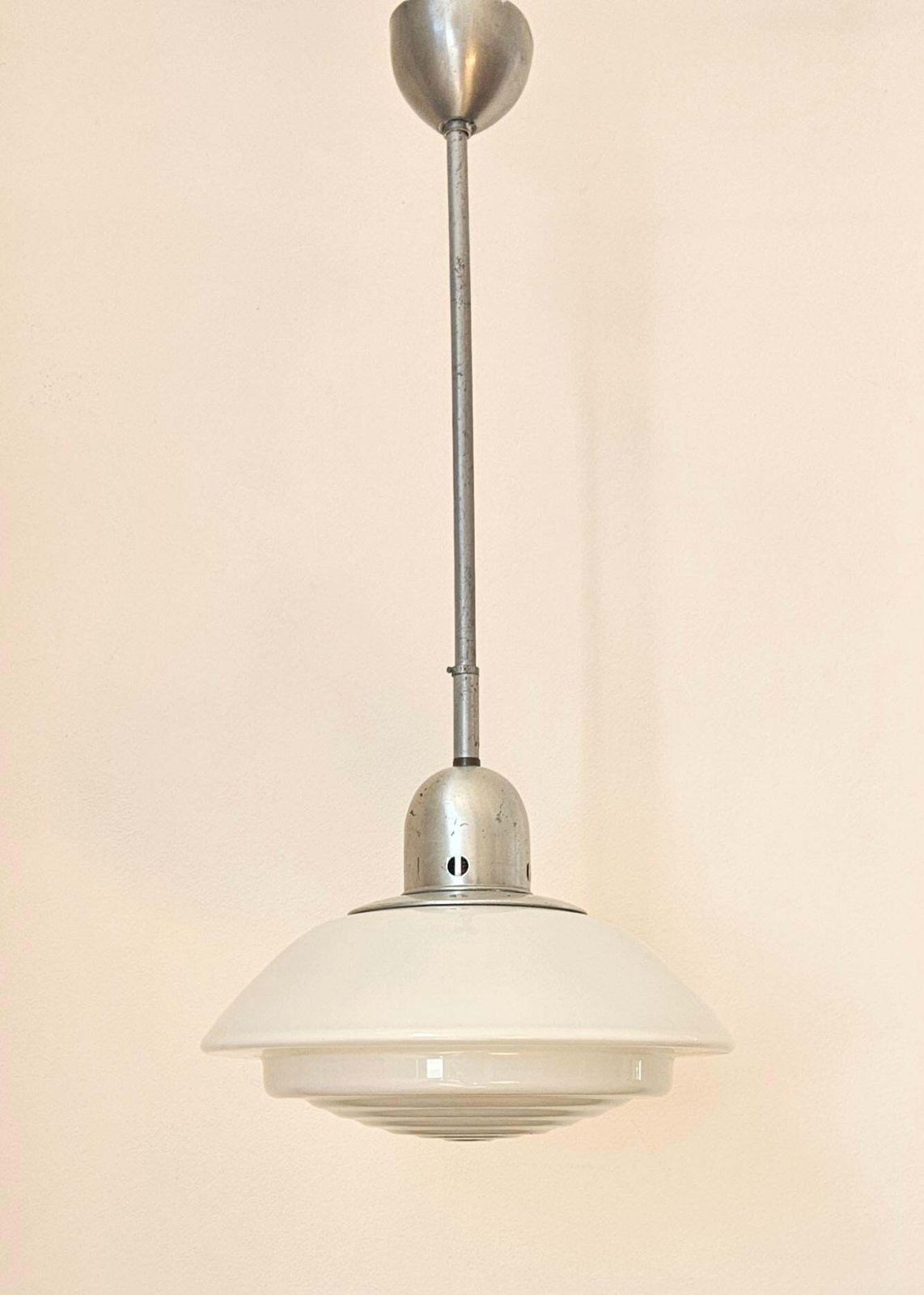 Rare Art Deco Bauhaus Or Functionalism Glass Pendant, Franta Anyz, 1930s photo for sale