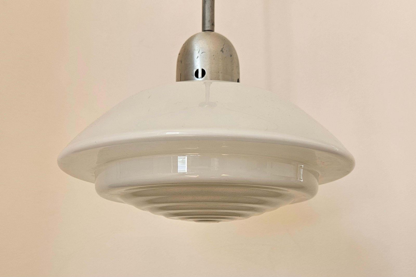 Rare Art Deco Bauhaus Or Functionalism Glass Pendant, Franta Anyz, 1930s photo Lighting