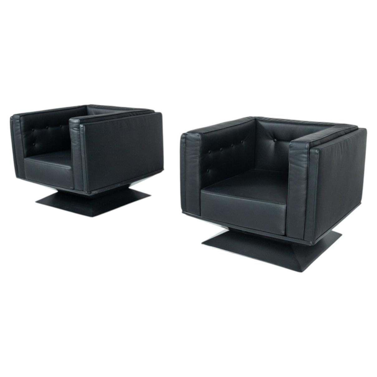 Mid Century Modern Pair Of Armchairs By Luigi Pellegrin For Mim Roma, Italy