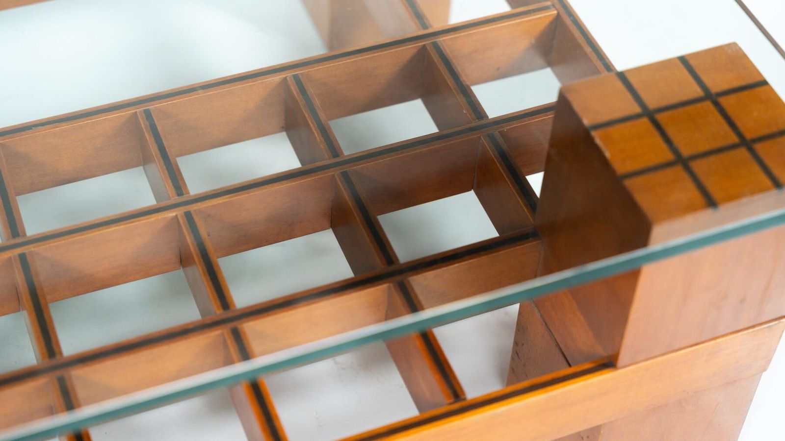 Mid Century Modern Coffee Table, Wood And Glass, Italy, 1960s photo vinterior