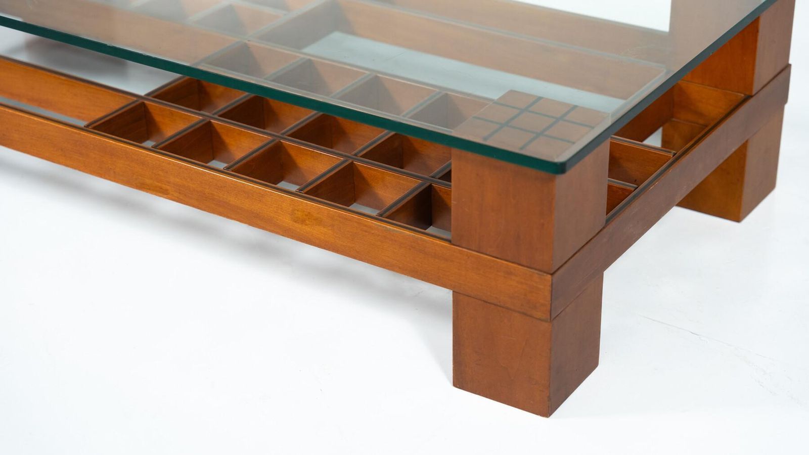 photo buy Mid Century Modern Coffee Table, Wood And Glass, Italy, 1960s