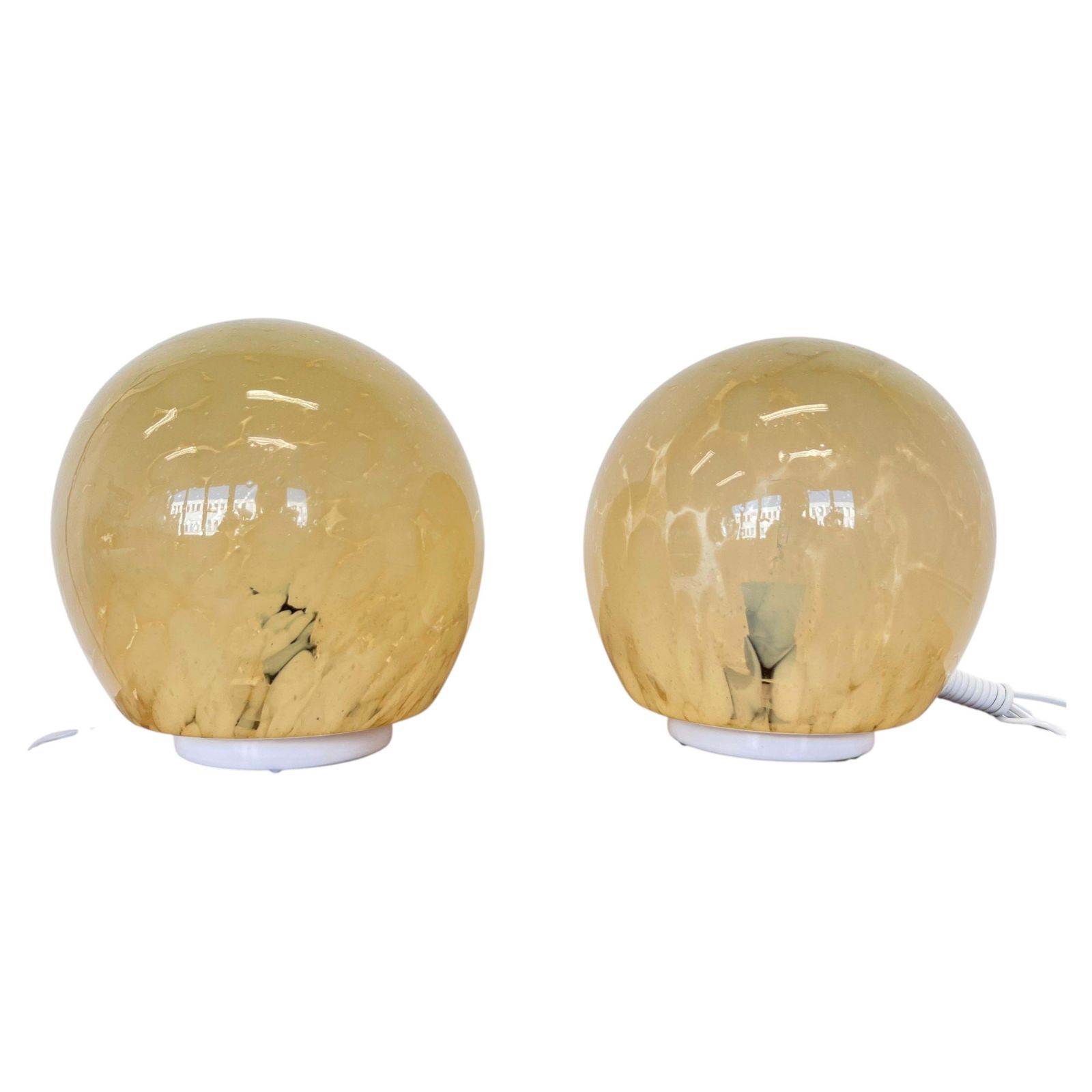 Pair Of Design Mid Century Artglass Table Lamps, 1980s   Czechoslovakia