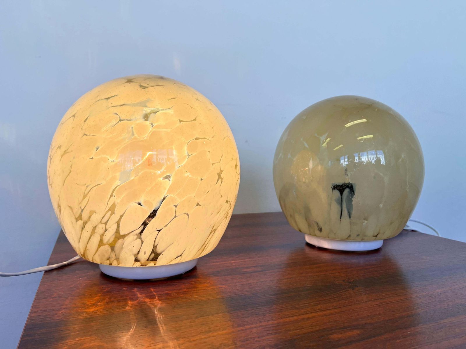 Pair Of Design Mid Century Artglass Table Lamps, 1980s   Czechoslovakia photo 801.0