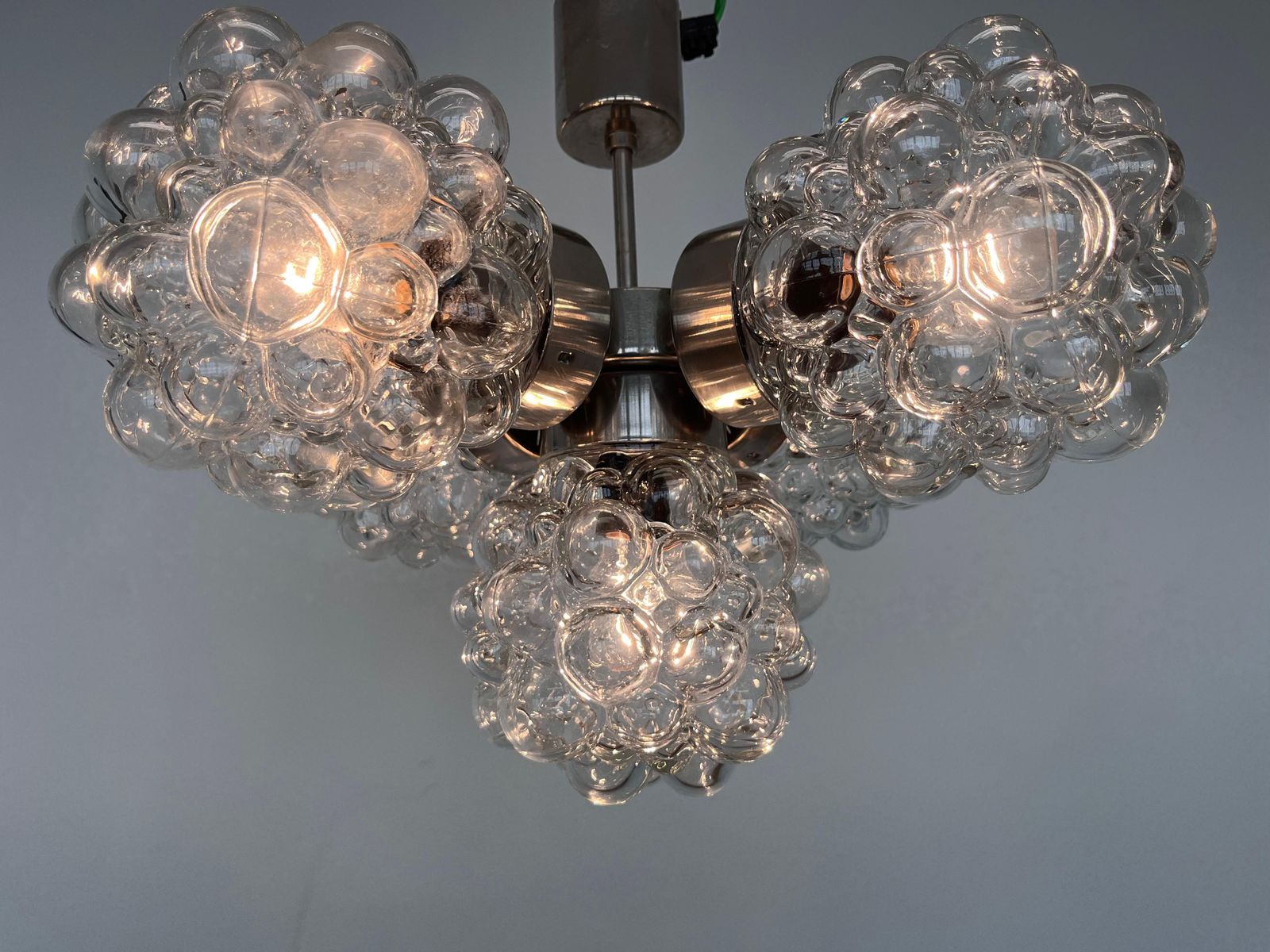 Design Glass And Chrome Pendant By Kamenicky Senov, Czechoslovakia, 1970s photo Lighting