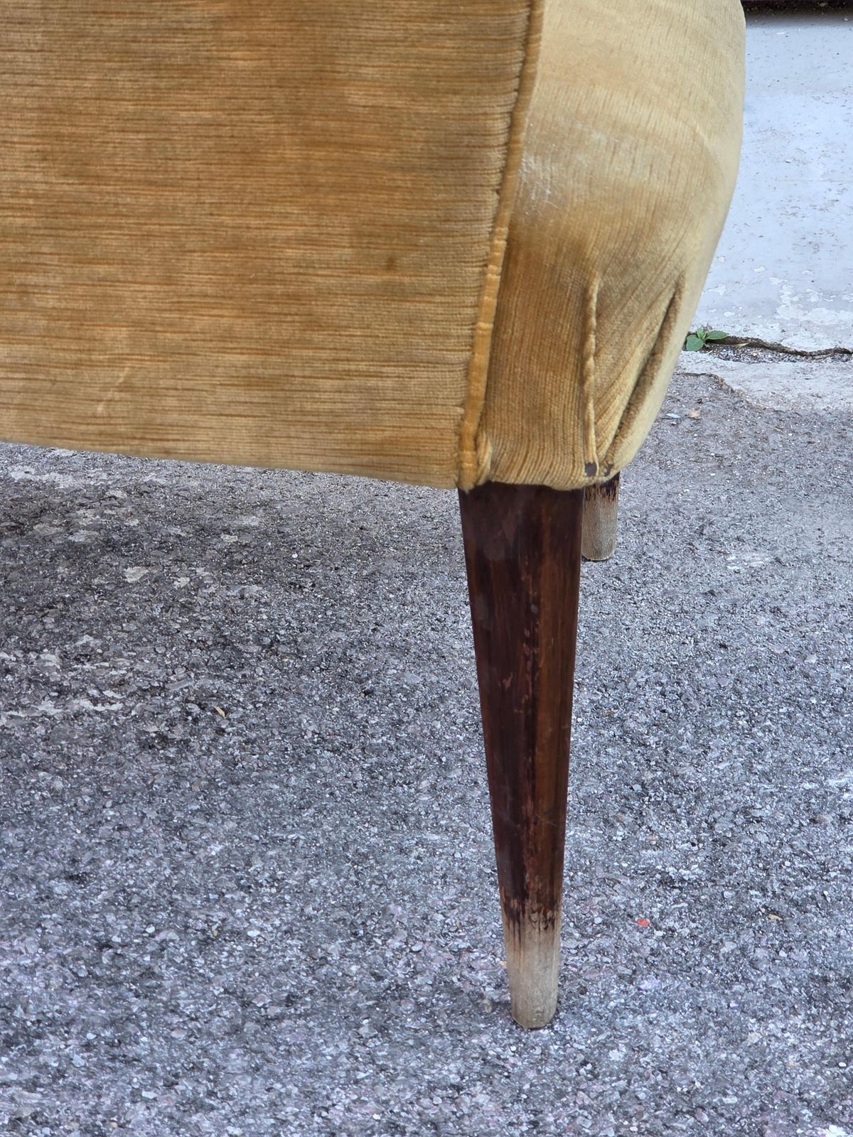 Small Armchair From 1950s Italy Wooden Feet And Velvet Fabric Old photo 926.0