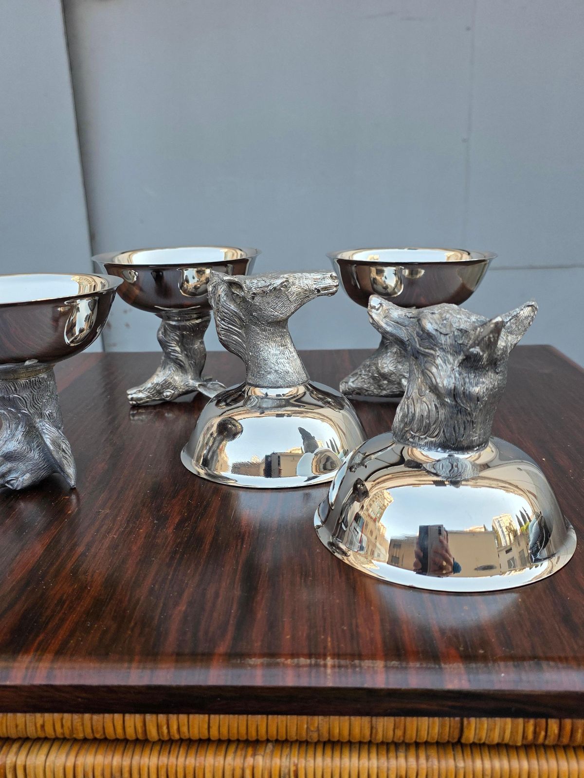 photo vinterior Set Of 6 Ice Cream Cups With Animals Mauro Manetti Florence 1970 Gucci Style
