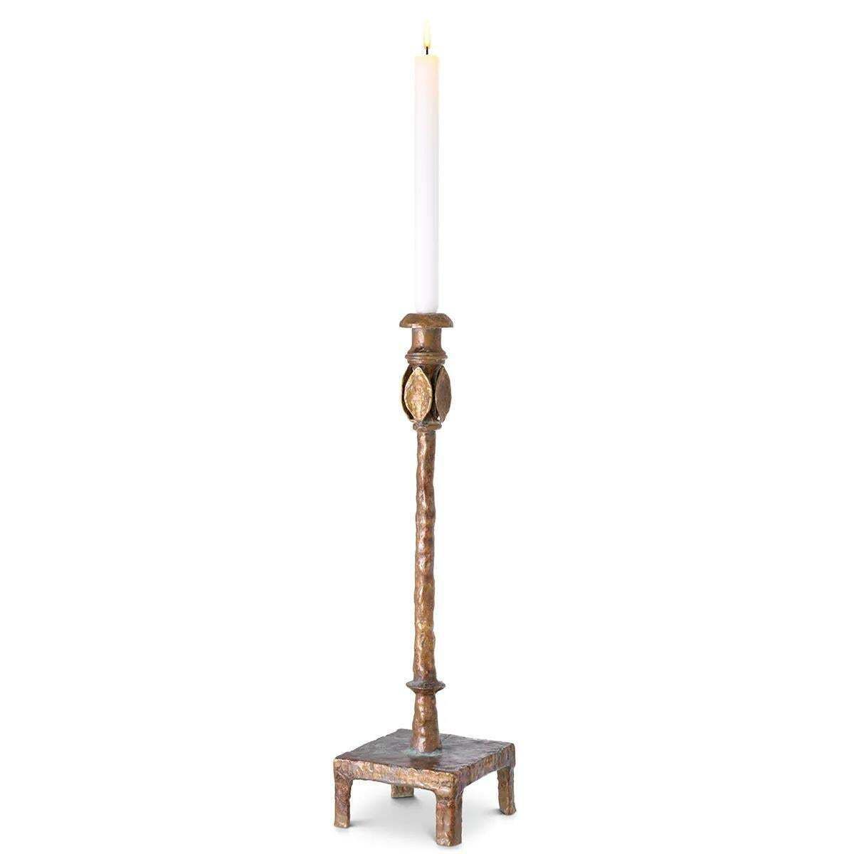 Set Of Two Candle Holders In Brass Finish With Antique Look photo furniture
