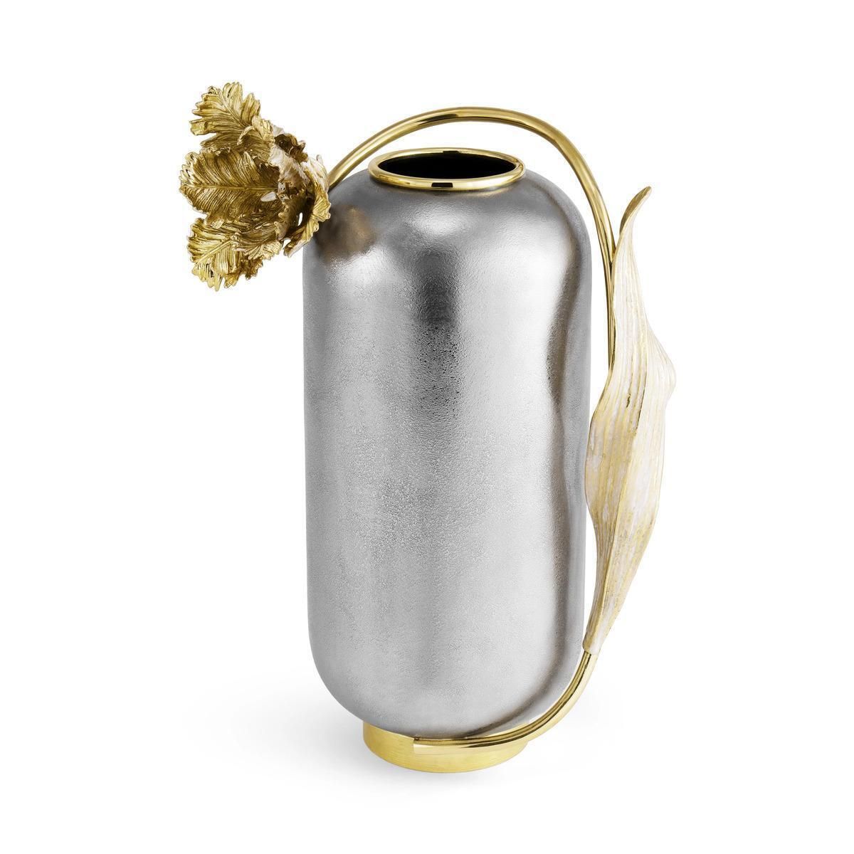 Pair Of Large Contemporary Silver And Gold Metal Tulip Vase photo 1564.0