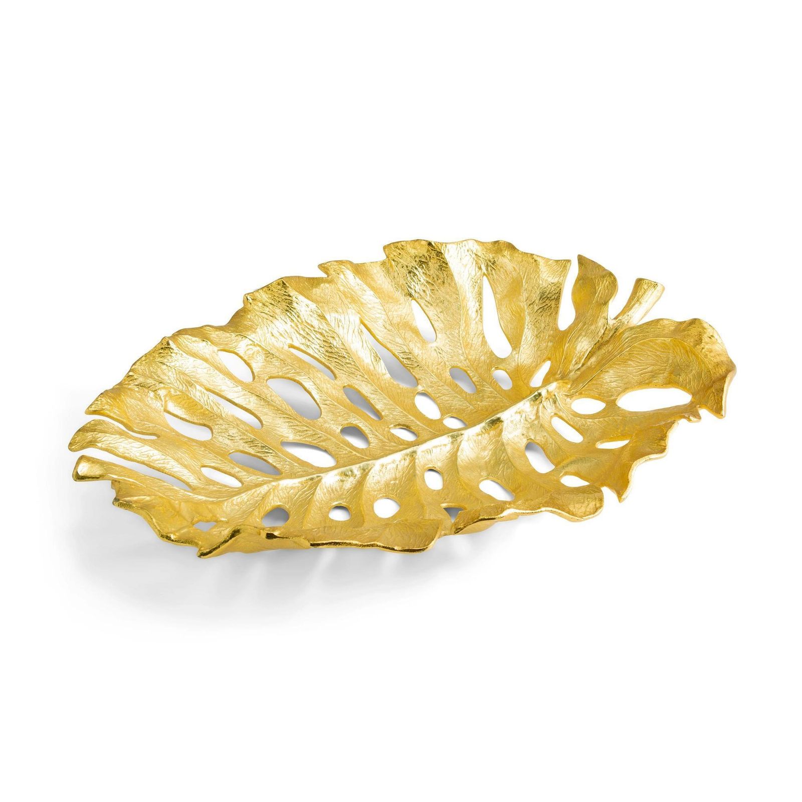 Set Of 2 Gold Monstera Leaf Bowl In Organic Sculptural Metal Design photo furniture