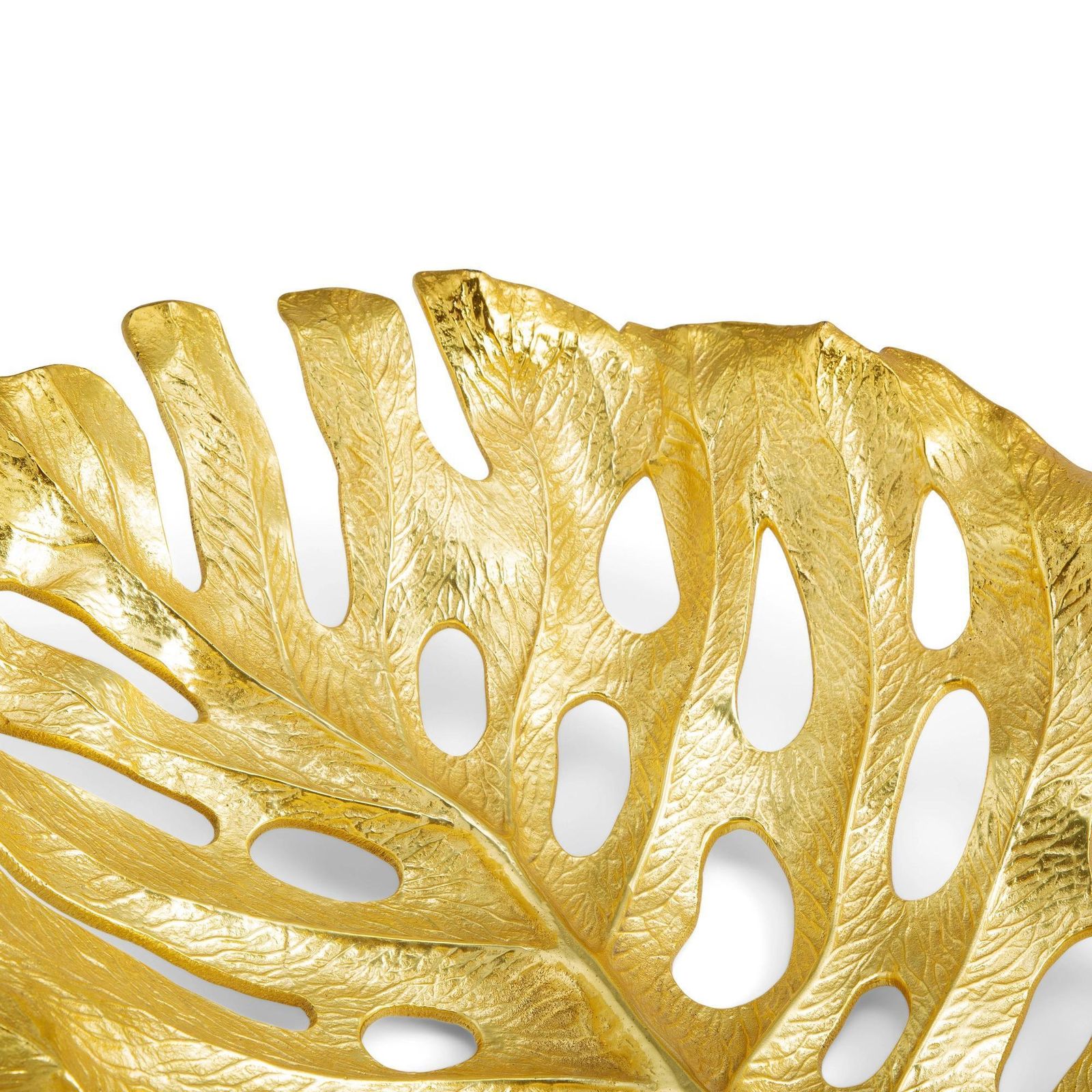 Set Of 2 Gold Monstera Leaf Bowl In Organic Sculptural Metal Design photo 1532.0