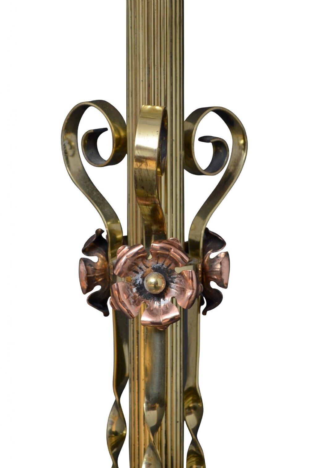 Art Nouveau Brass Floor Standard Lamp Height Adjustable photo vinterior
