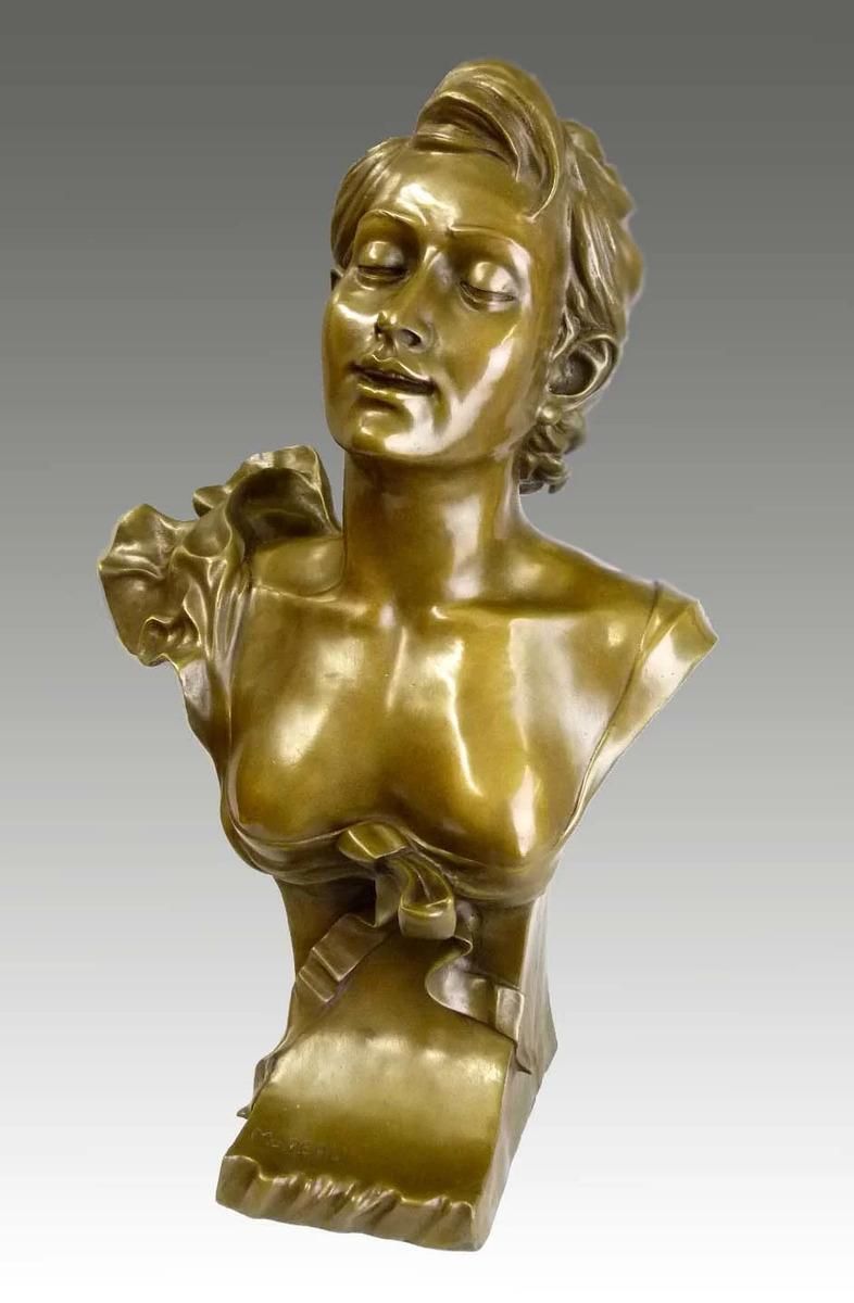 Art Nouveau Gold Patinated Bronze Bust Sculpture photo 2089.0