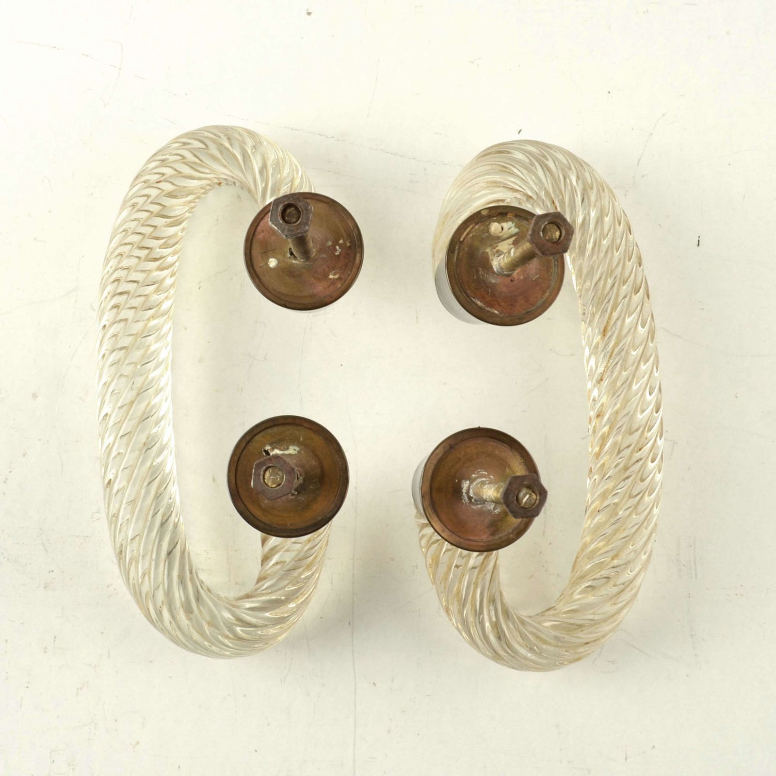 Venini Clear Glass Door Handles 1940's Attributed To Carlo Scarpa photo buy