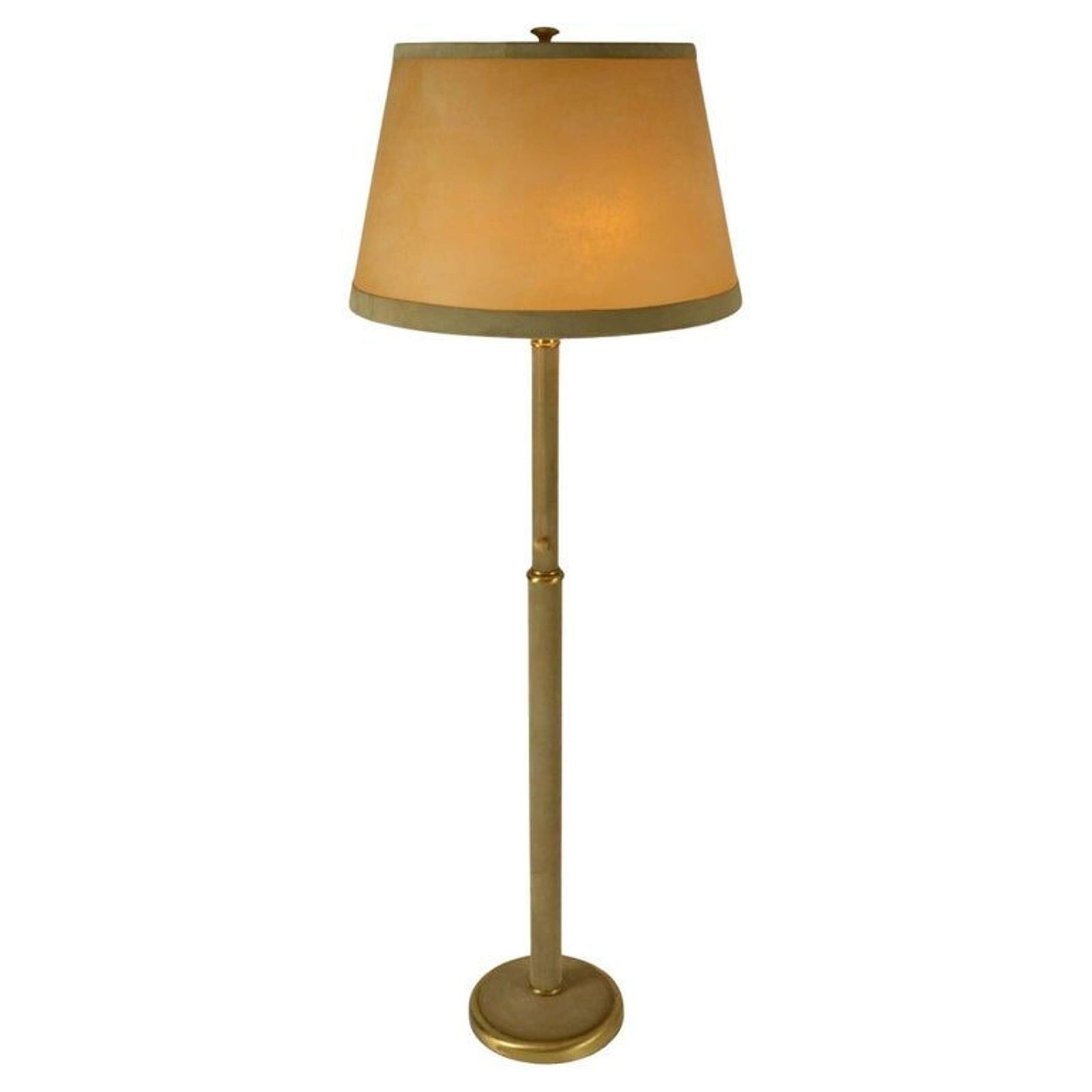 Leather And Parchment Floor Lamp 1960's European