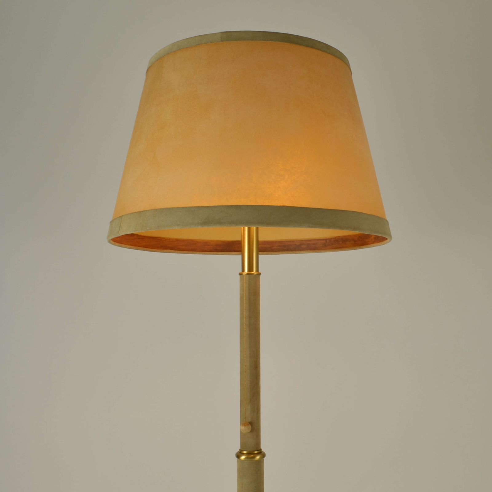 Leather And Parchment Floor Lamp 1960's European photo Lighting