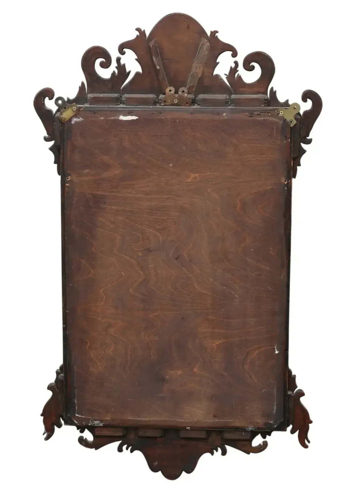 photo furniture Antique C.1920 Georgian Revival Walnut And Gilt Fret Cut Overmantle/ Wall Mirror  Fine Quality