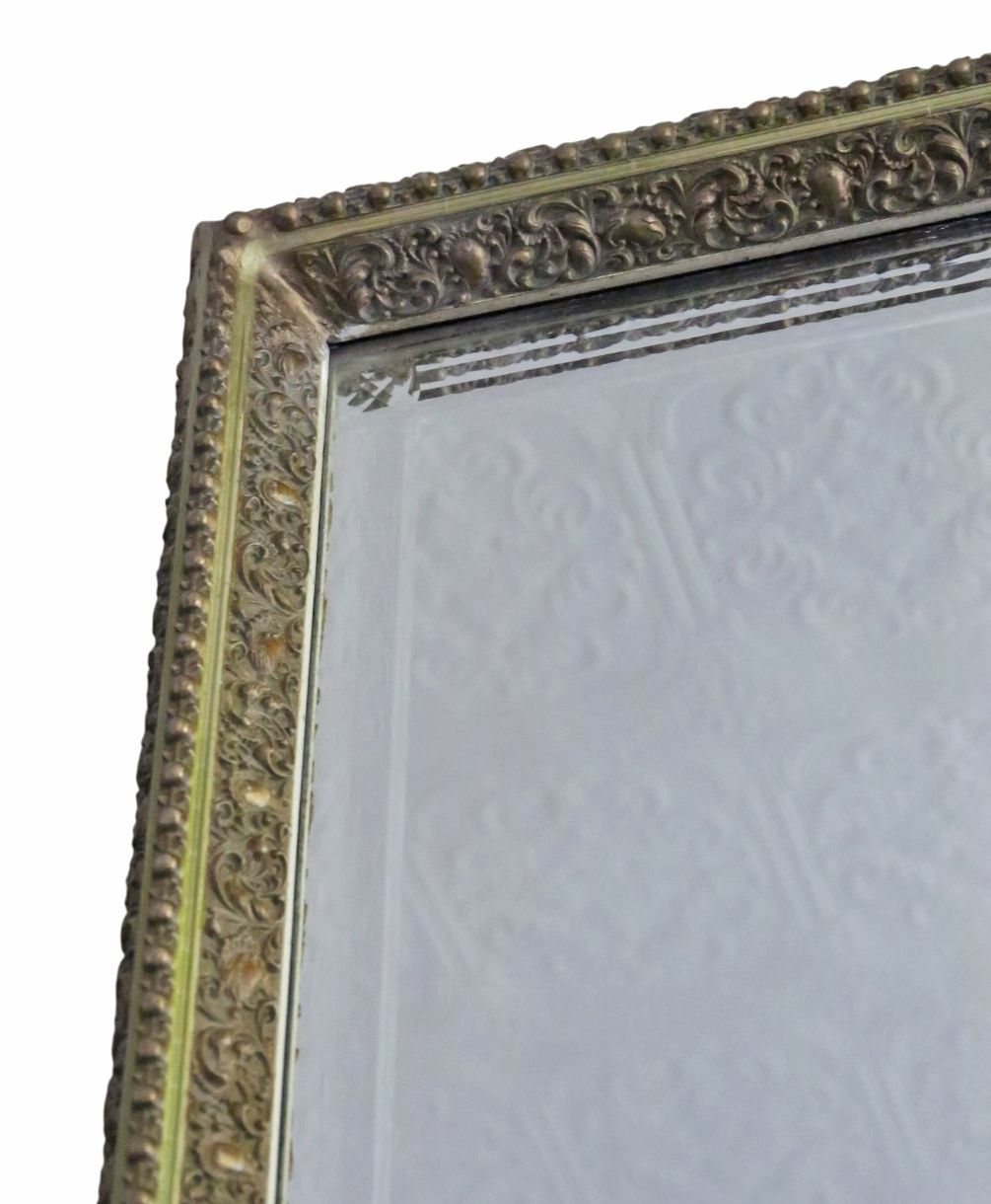 Antique C.1910 Gilt Full Length Floor/ Wall Dressing Mirror – Fine Quality photo Home Decor