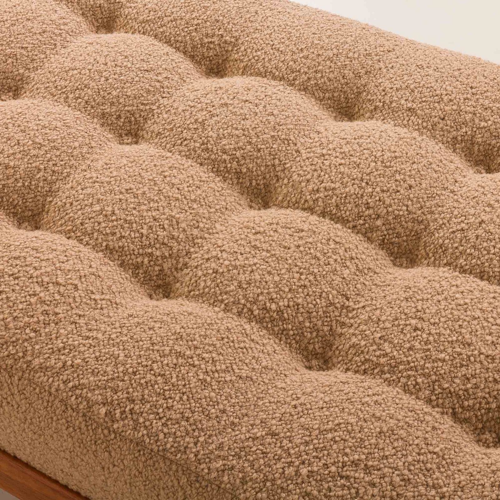 photo for sale Scandinavian Mid Century Daybed In Natural Boucle Fabric, Denmark 1960s